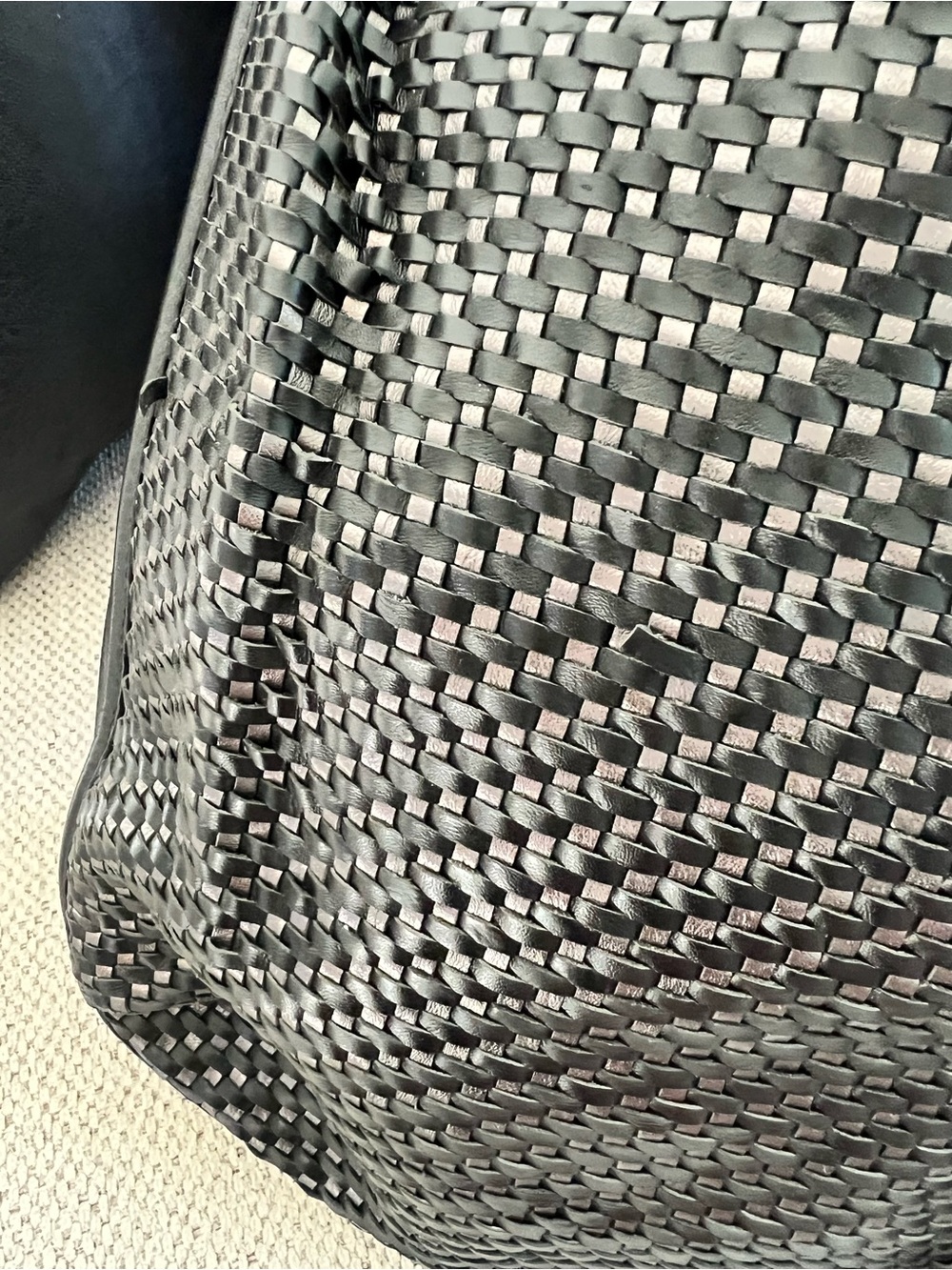 🖤 The Soho Hobo | Coach Black Woven Leather | Shoulder Bag | Silver Hardware - Picture 8 of 8